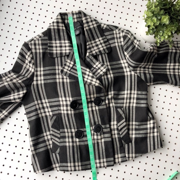 LARRY LEVINE short plaid wide sleeve blazer jacket - Picture 5 of 5